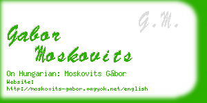 gabor moskovits business card